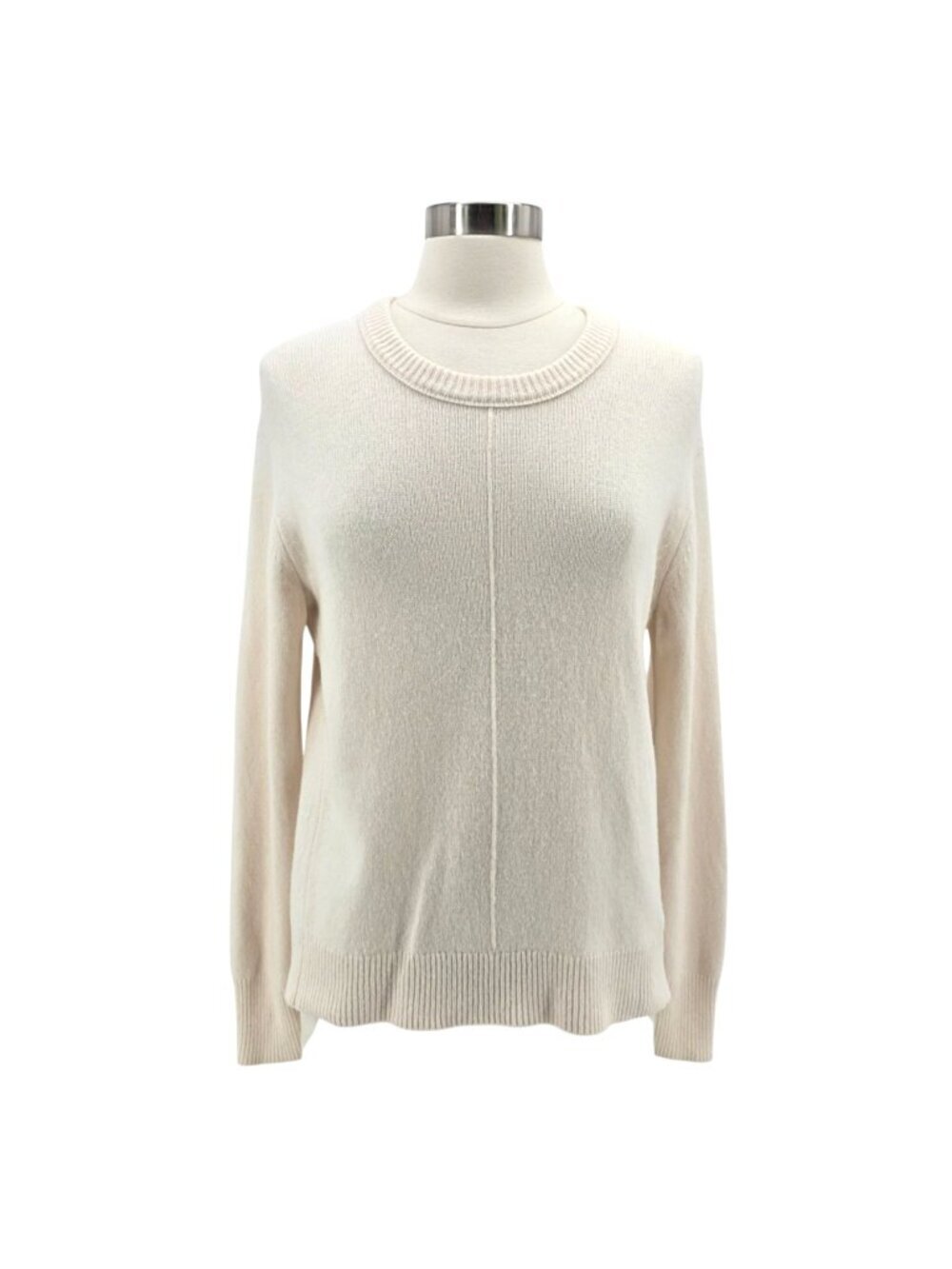 Velvet by Graham & Spencer Womens Medium Sweater Wool Blend Knit Back Slit Ivory